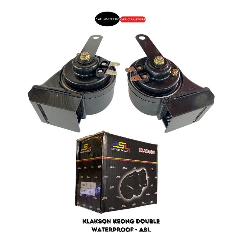 Klakson keong double Waterproof Klakson motor mobil 12 volt Balck ASL
