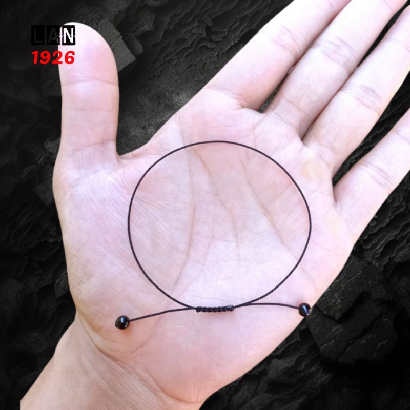 Gelang polos tipis tali serut 0,5mm