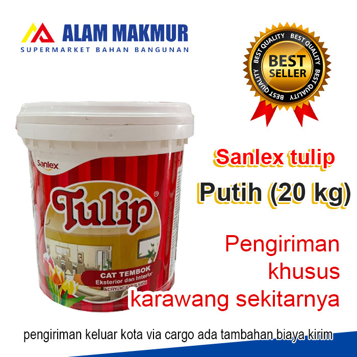 Cat tembok sanlex tulip 20 kg super white