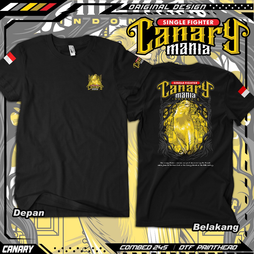 Kaos Kenari Baju burung  Canary Konten Murai batu kacer cucak ijo