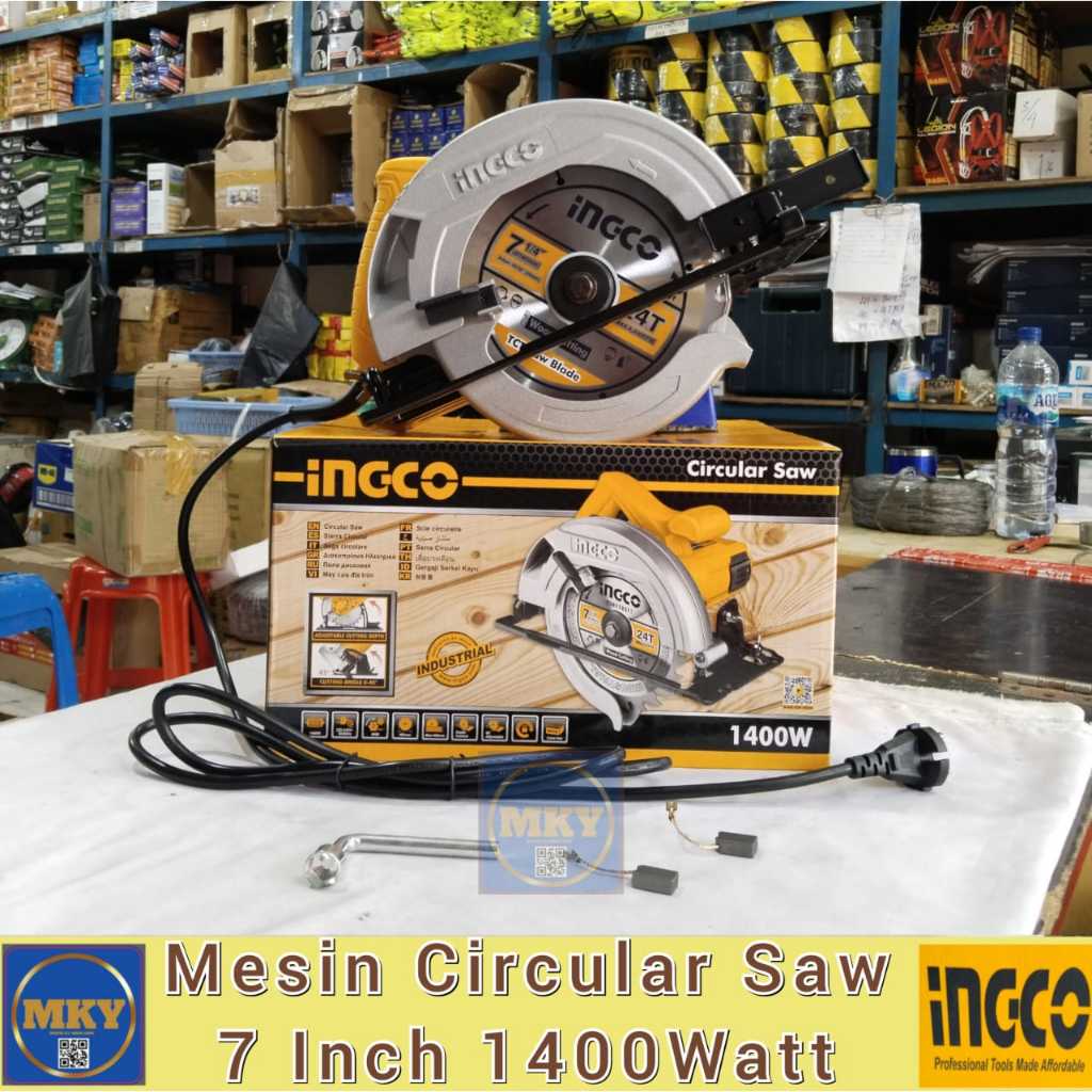 Mesin Sirkel Potong Kayu / Mesin Gergaji INGCO CS18538 Circular Saw 7" / Mesin Gergaji Potong Circul