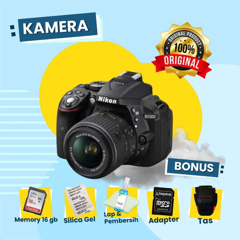 Nikon D5500 Kit Body Only Second Kamera DSLR Bekas Normal Mulus Bergaransi