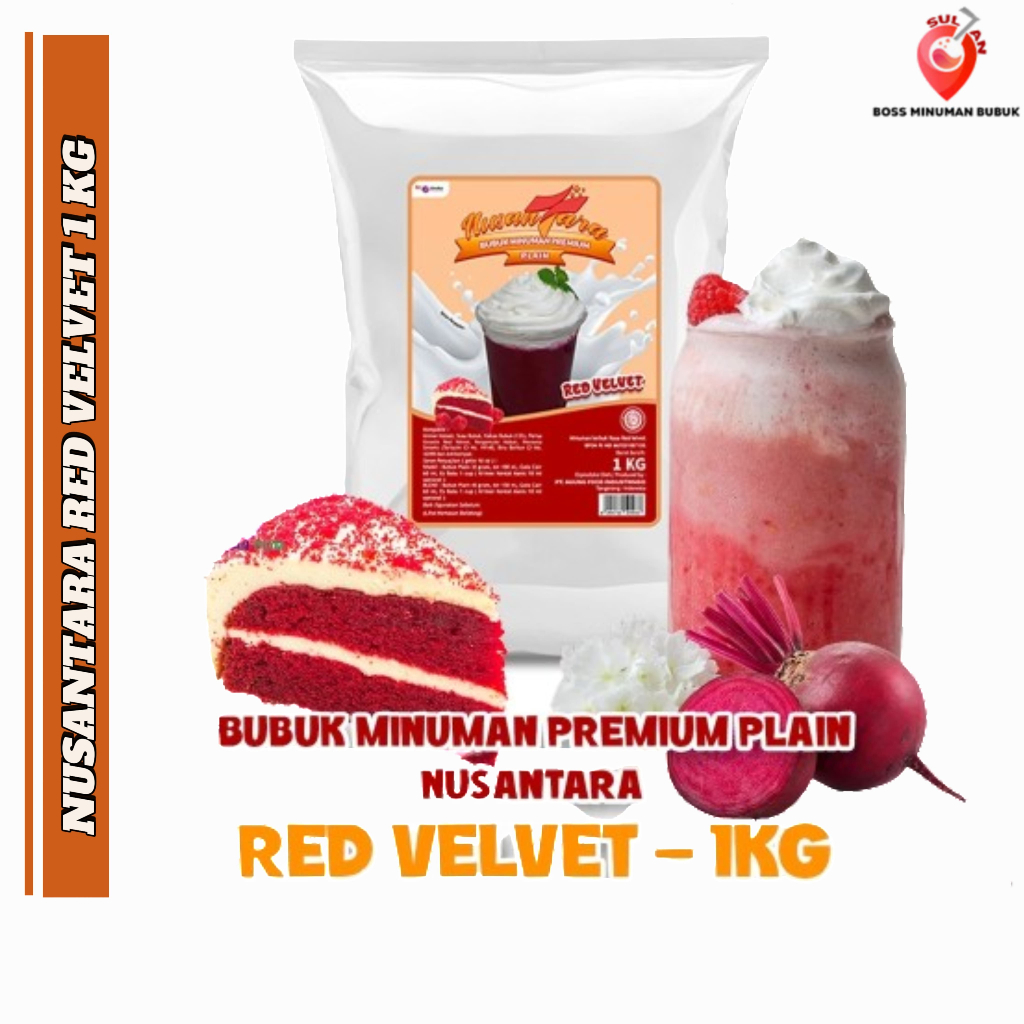 

NUSANTARA Minuman Bubuk Tanpa Gula Rasa Red Velvet / Red Velvet Instan Powder Drink 1Kg
