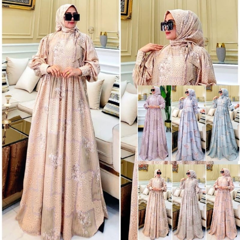 SYAFEERA ANNA  Baju Dress Gamis set Hijab Muslimah Anna Series by Syafeera.