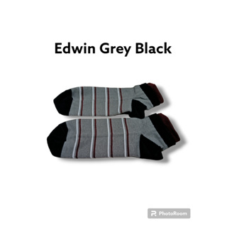 Kaos Kaki Edwin Grey Strip Black - Ziyadah Store
