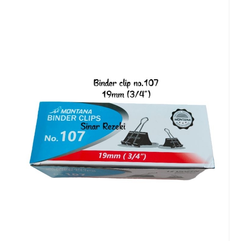 

1 kotak kecil = 12 buah!! Binder clips no.107/binder clip 107/binder clip 107/penjepit kertas no 107
