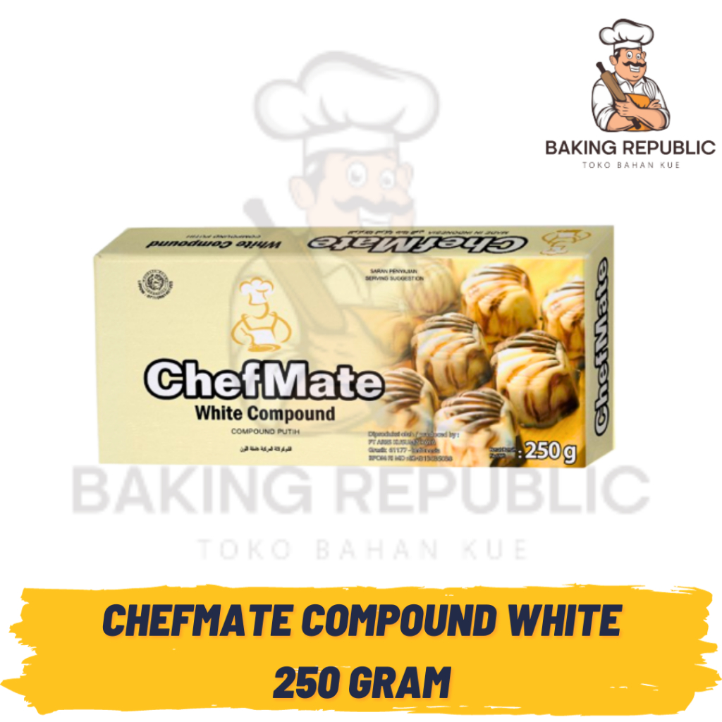 

CHEFMATE COMPOUND WHITE | 250 GRAM | CHEFMATE COMPOUND BATANG COKLAT | COKLAT PUTIH PREMIUM