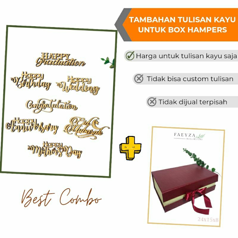 

(TIDAK BISA CUSTOM) TAMBAHAN TULISAN KAYU ATAS BOX [TULISAN SAJA]