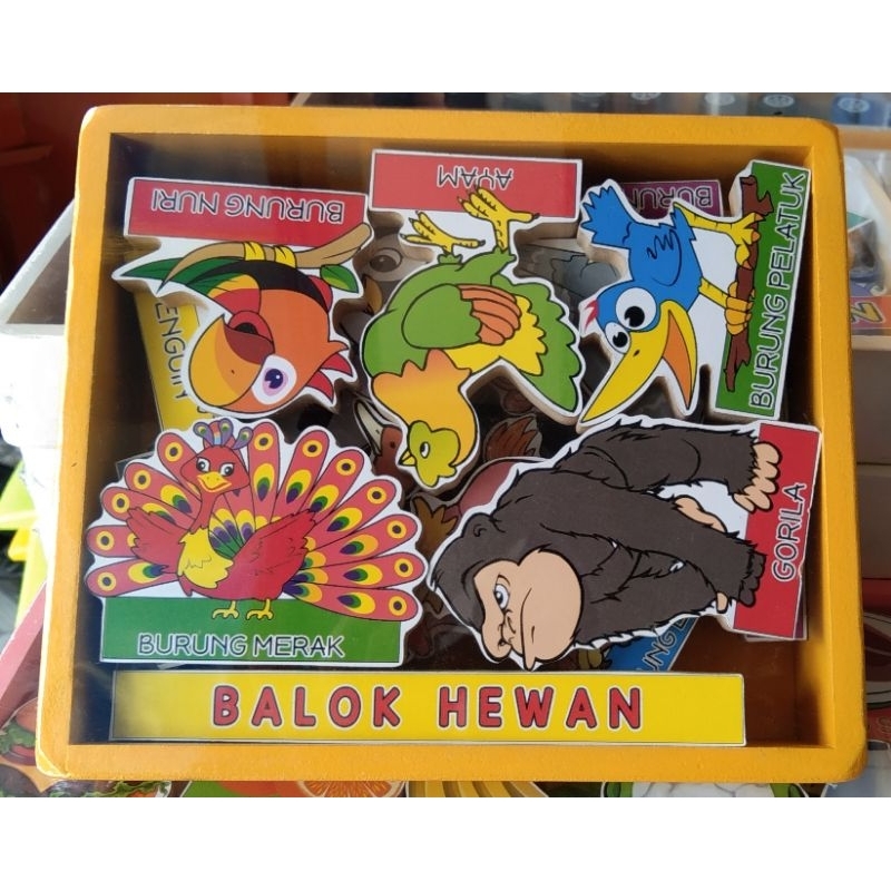 Mainan Edukatif/ Edukasi Anak Ape TK Paud  Balok Hewan Kaki 2