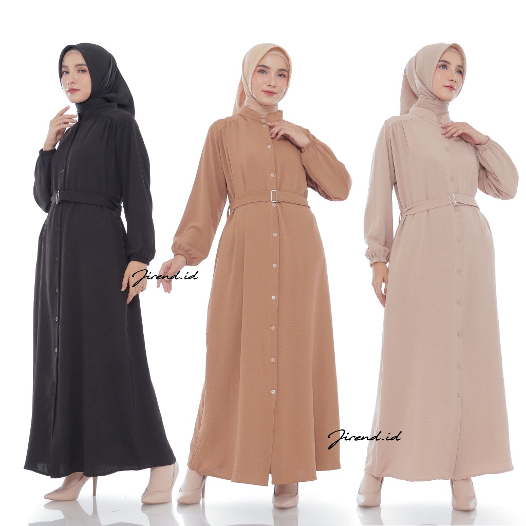 [SISCHA DRESS] Gamis Wanita Polos Premium Full Kancing/ Dress Terbaru Abaya Premium