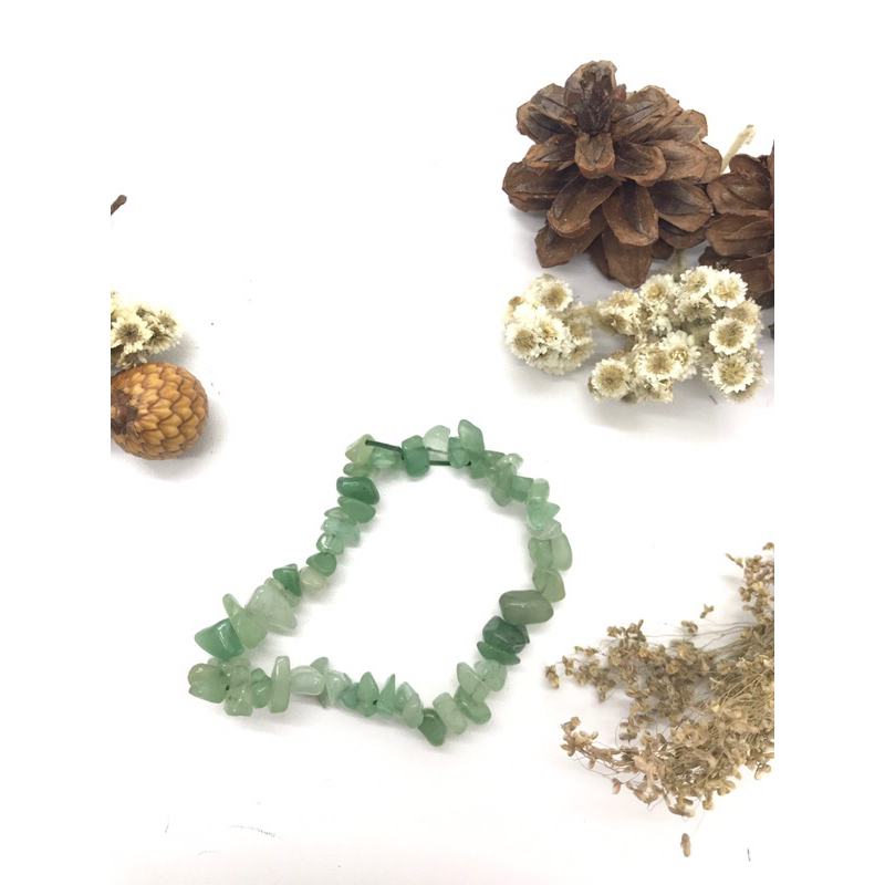 Gelang batu alam asli Green Aventurin Chips