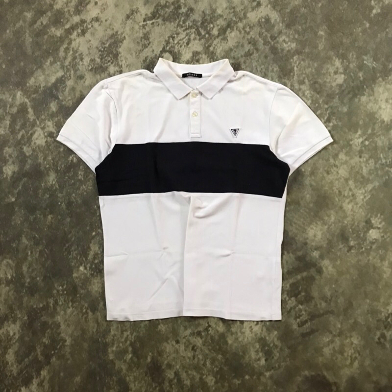 POLO SHIRT GUESS STRIPE (BLACK/WHITE) ORIGINAL SECOND
