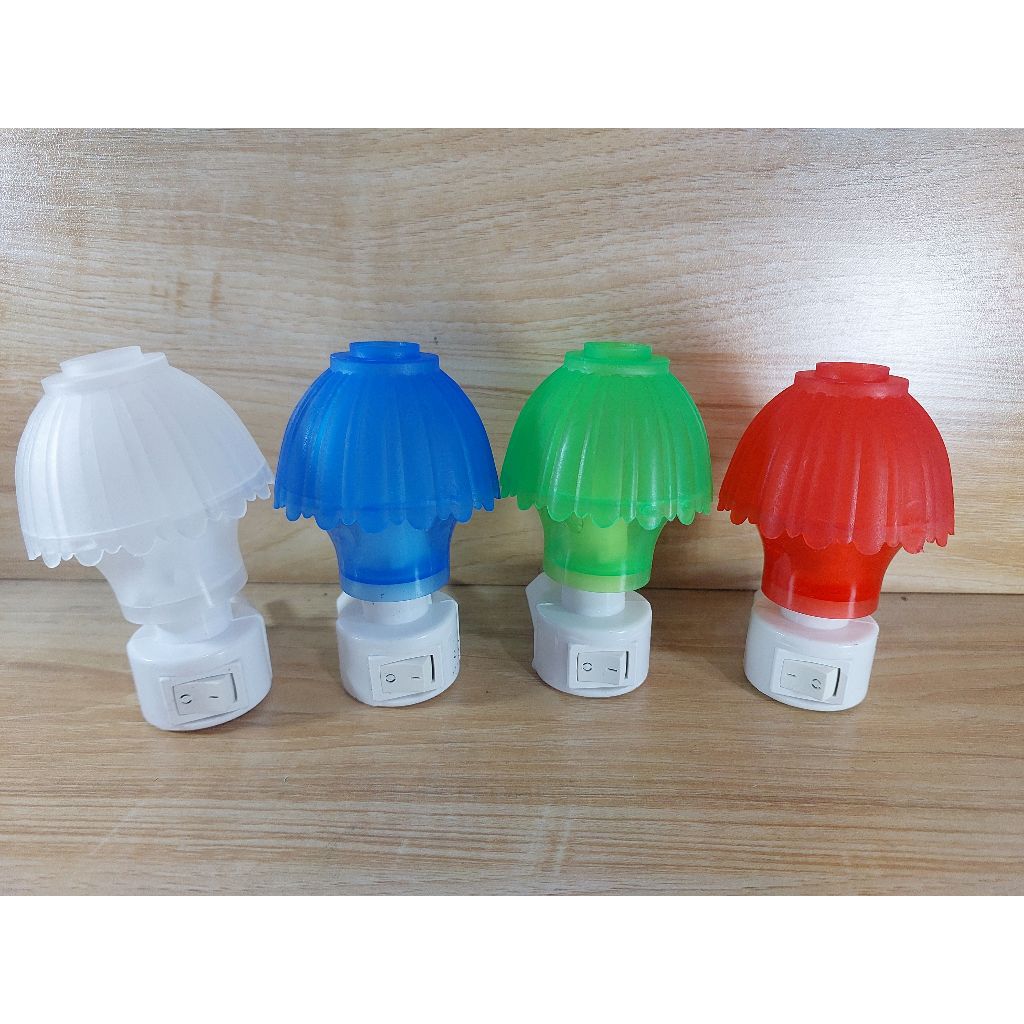 ATN Lampu Tidur LED dengan Fitting Colok Saklar On / Off Berwarna Merah, Biru, Hijau dan Putih
