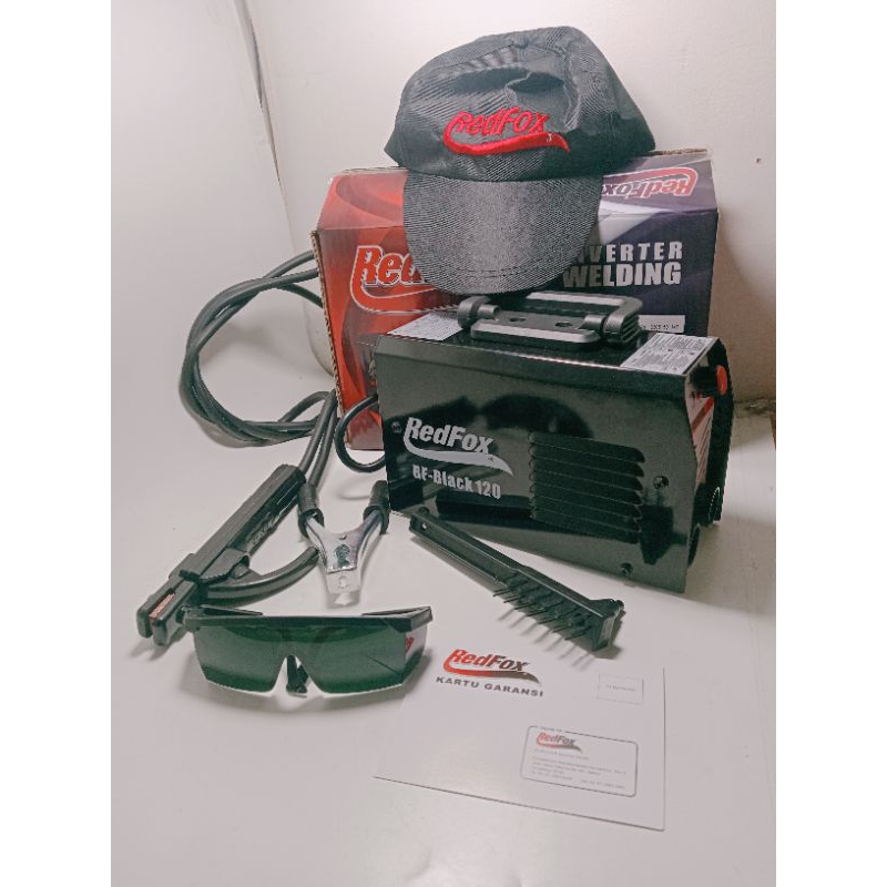 New Hot Sale  400Watt Redfox RF-BLACK120 Mesin Las Listrik Inverter Welding IGBT Set Lengkap Watt Ke
