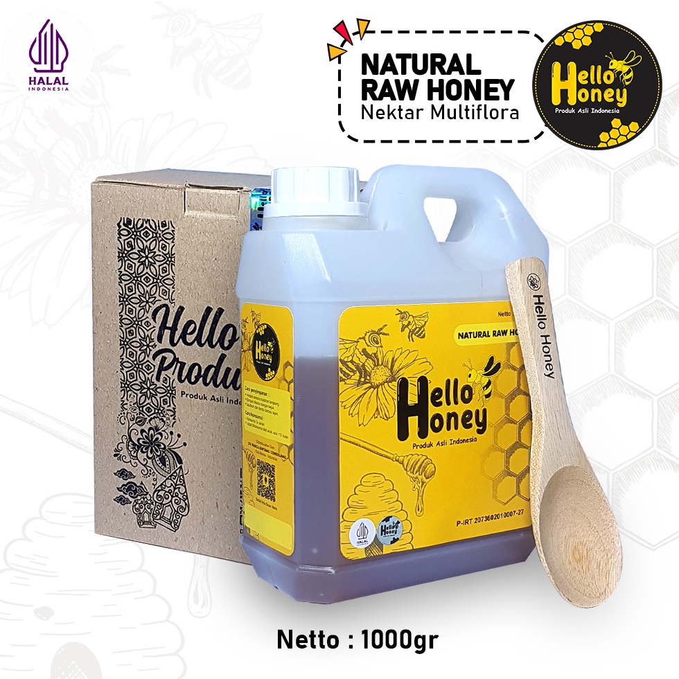 

CuciGudang Hello honey Madu Asli Murni 1 KG Natural Raw Honey Out of Trend