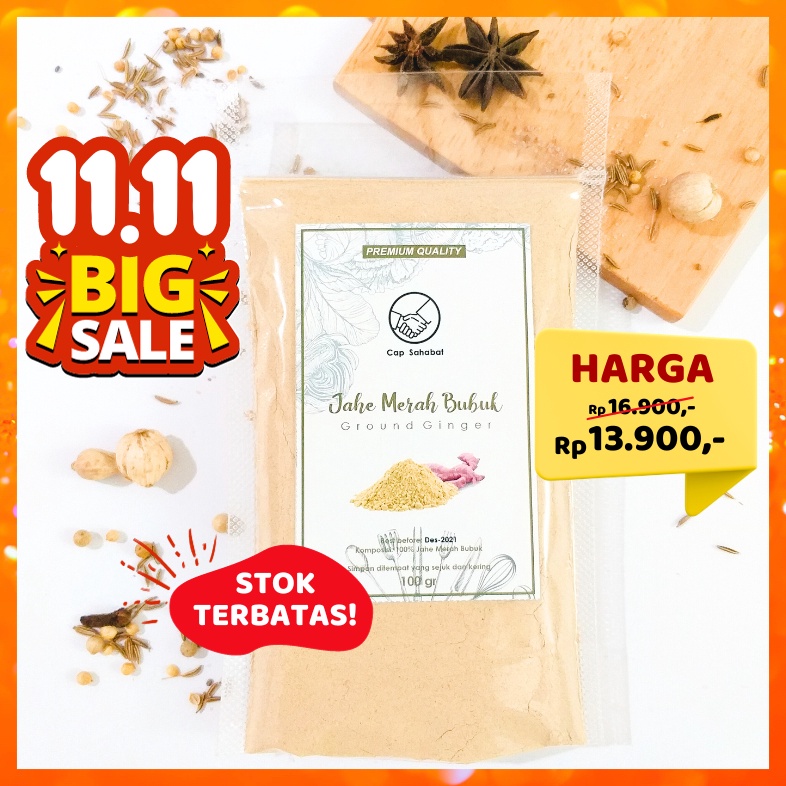 

Original 1gr Jahe Merah Bubuk Murni Ground Ginger Rempah JSR 1 PREMIUM QUALITY CAP SAHABAT 128
