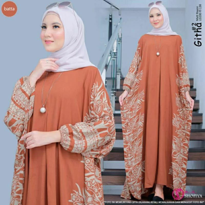 Daster Kaftan Jumbo Terbaru 2024 Premium Daster Kaftan Kekinian Lengan Panjang