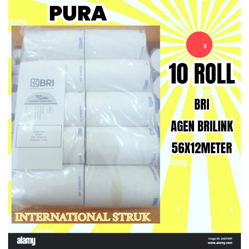 

10ROLL KERTAS STRUK AGEN BRILINK 56X12 METER KWALITAS PREMIUM EDC BRI 58MM