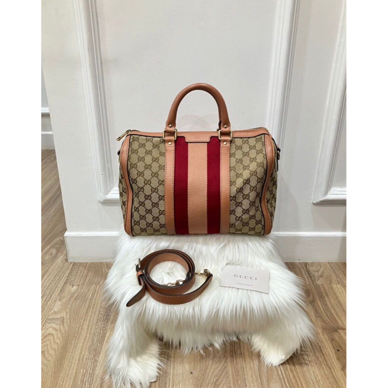 Gucci Boston Handbag Authentic - Tas Gucci Preloved