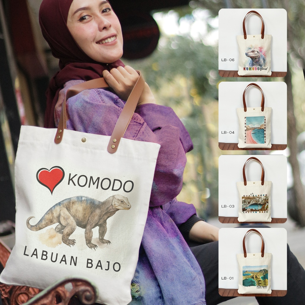 Totebag Canvas Souvenir Labuan Bajo Tas Kanvas oleh oleh Labuan Bajo