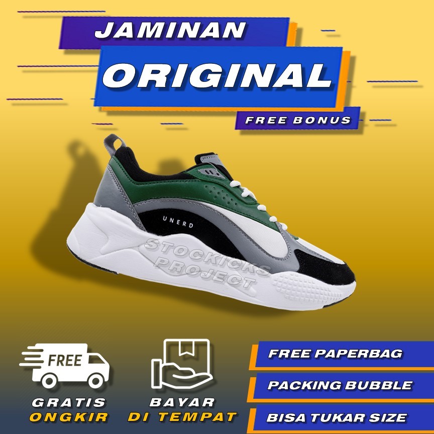 Sepatu Unerd Yukkuri Pine Green Original Sepatu Sneakers Casual Sport Sepatu Pria Wanita Unerd Origi