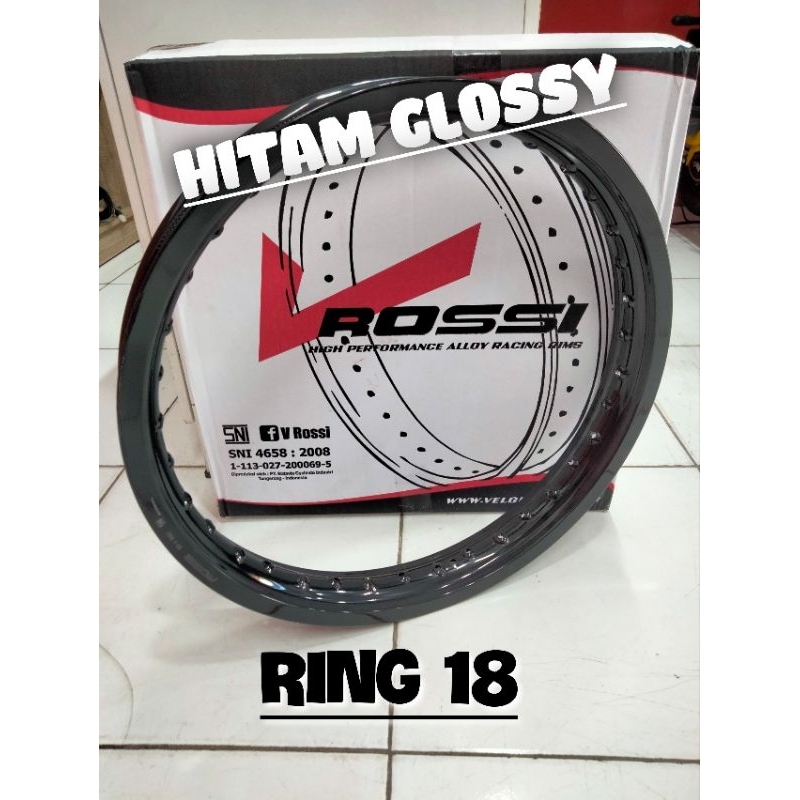 VELG JARI JARI RING 18 1 BIJI UKURAN 185 & 215 HITAM GLOSSY BUAT SEMUA MOTOR MIO BEAT VARIO JUPITER 