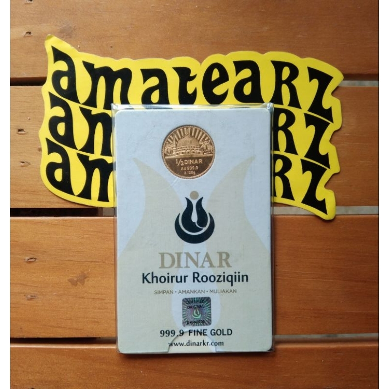 1/2 DINAR EMAS KHOIRUR ROOZIQIIN  BERAT 2,125 GRAM FINE GOLD 999,9 %