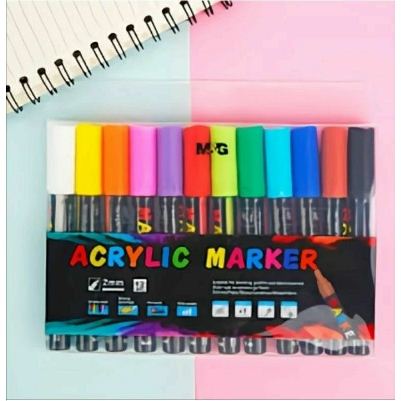 

M&G Acrylic Marker Set 12 Warna APL976E1