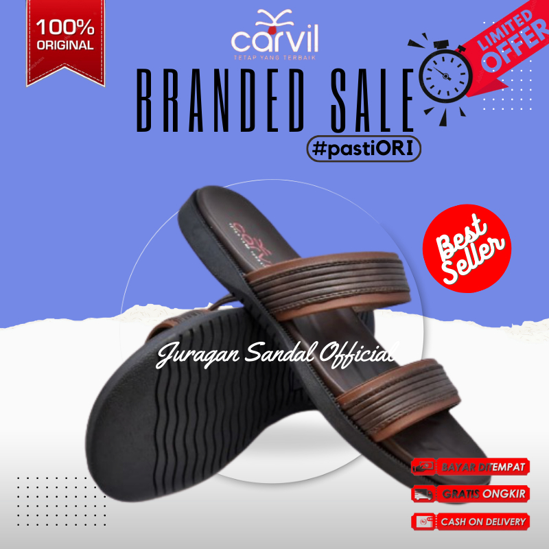 SANDAL PRIA CARVIL JUNO 02M | SANDAL SELOP PRIA | CARVIL ORIGINAL DIJAMIN MURAH