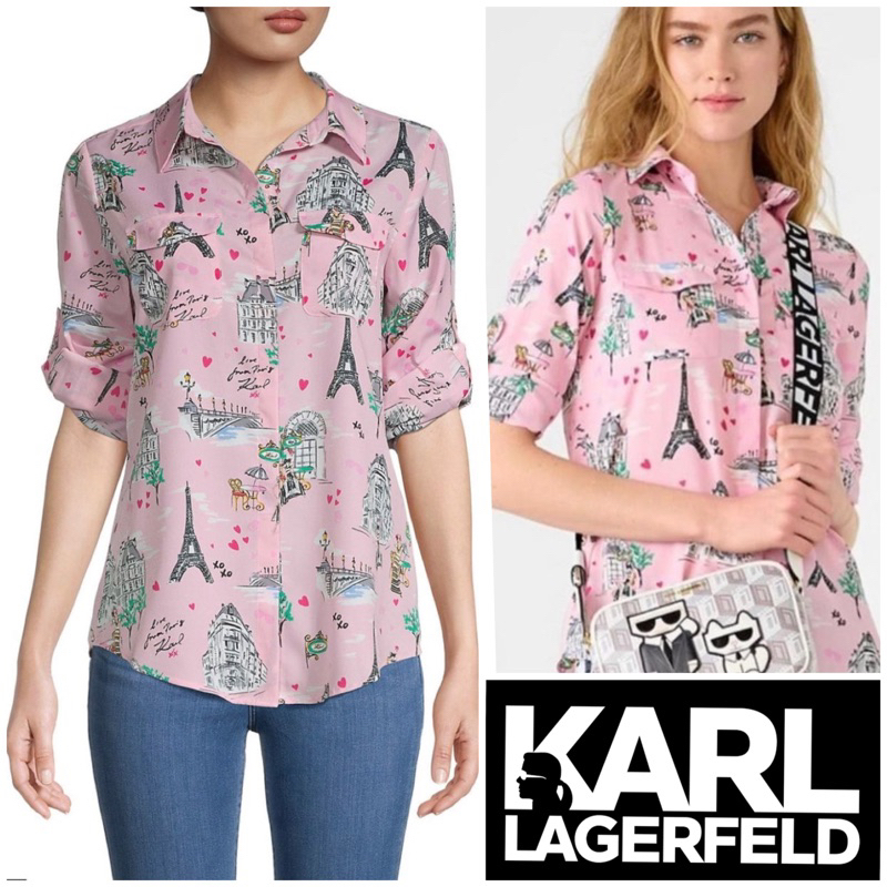 

K*rl L*gerfeld limited edion printed blouse