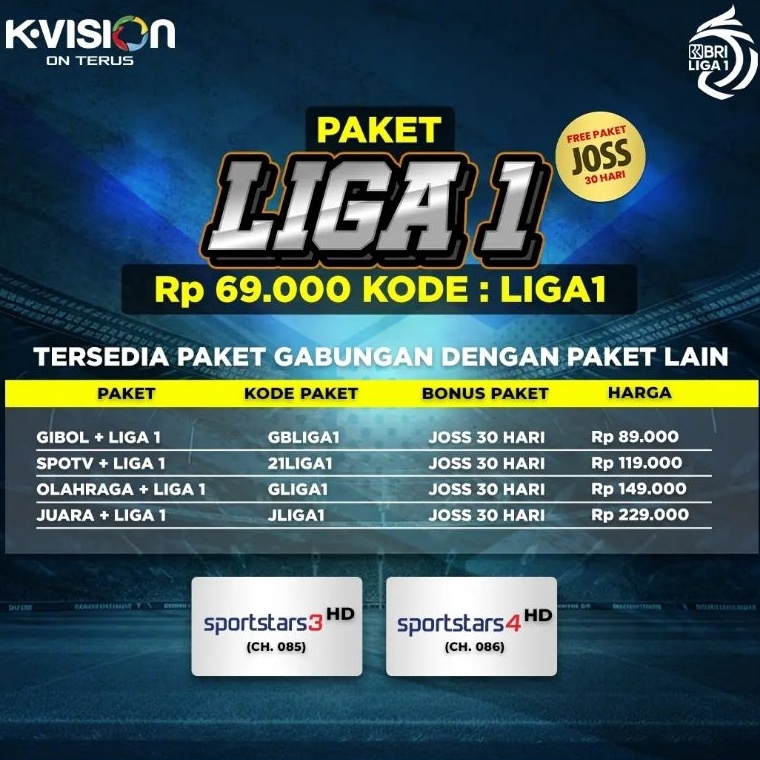 lJ LIGA 1 K Vision bisa semua receiver tipe Bromo Cartenz dan GOL