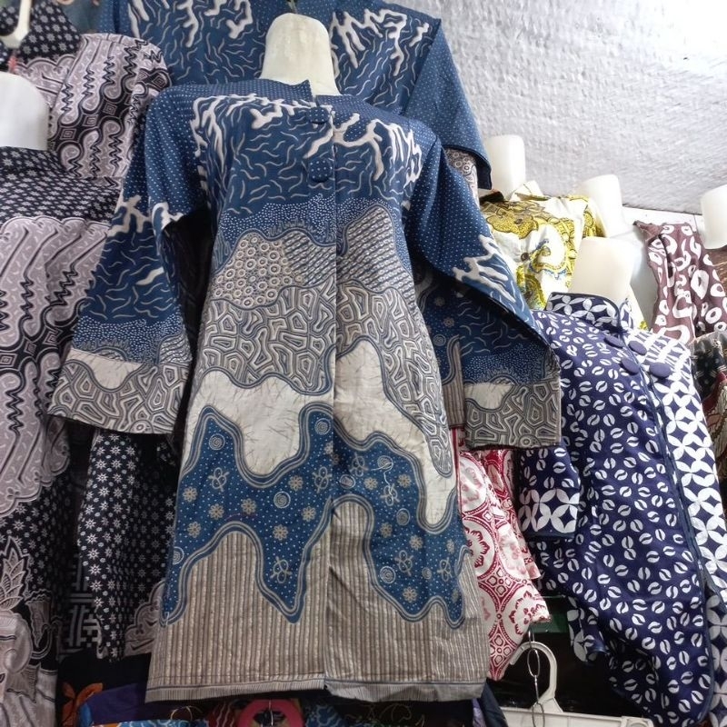 Tunic Dress Batik Halus Pola Print Elegan Premium Pesta Kantor Resmi