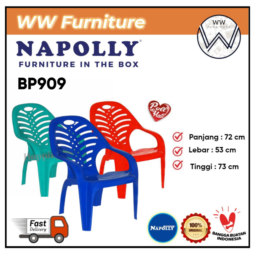 Kursi Plastik Santai Napolly BP909 Warna Kursi Napolly Plastik Kursi Santai Napolly