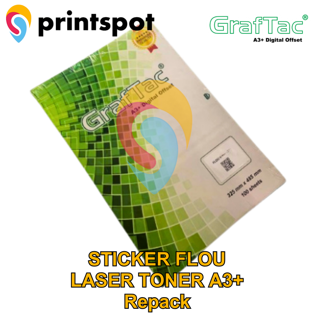 

GRAFTAC Sticker Kertas Flou A3+ Digital Print Laser Toner - REPACK 20
