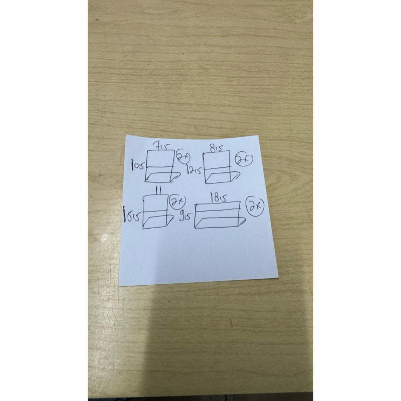 

acrylic tent card L 2mm custom 4 ukuran masing2 2 pcs.