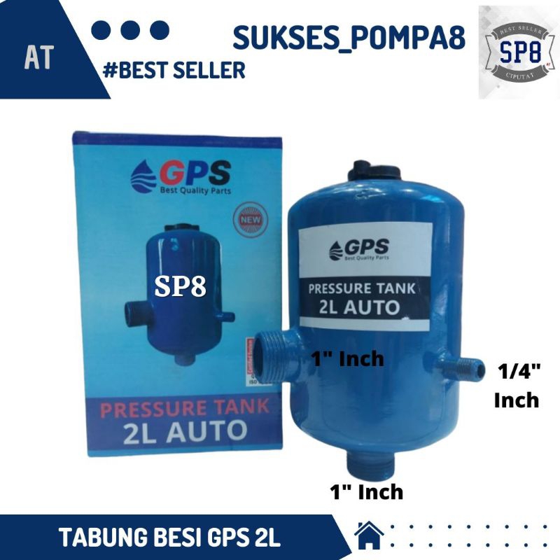 Tabung Pompa Air Besi GPS 2 Liter / Tangki Otomatis GPS
