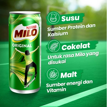 

MILO Activ-Go Minuman Cokelat Kemasan Botol Kaleng 240 ml