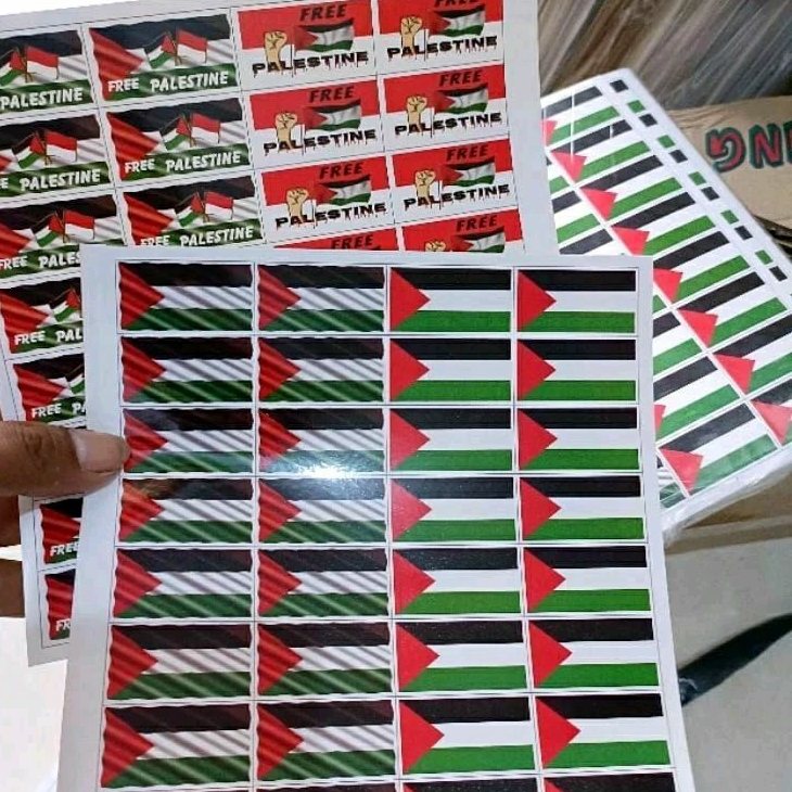 

10 Lembar Stiker Pipi Bendera Palestina Mix