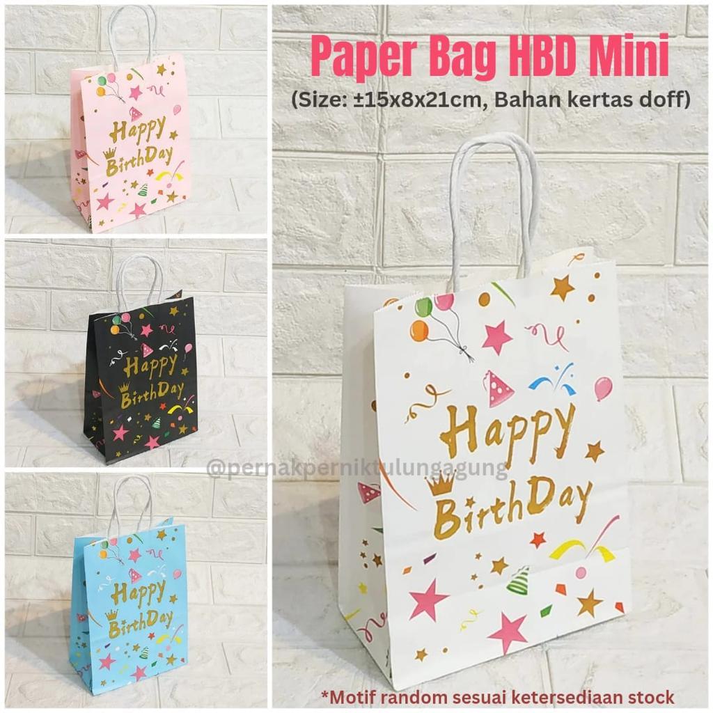 

Paper Bag HBD/Paper Bag Mini/Warna Lengkap/Gift/Kertas Doff