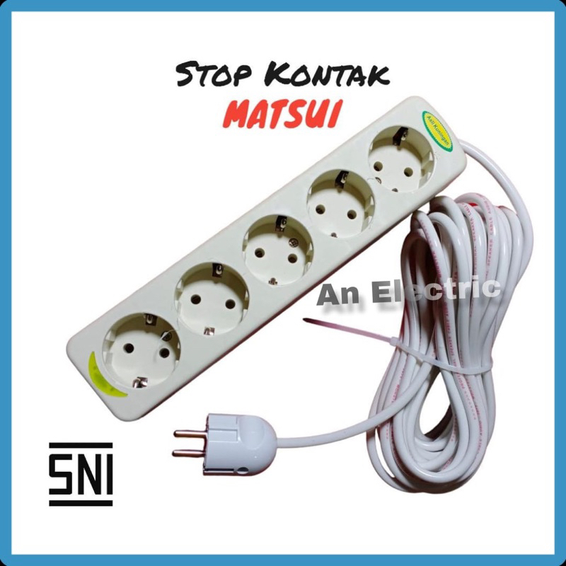 Stop Kontak 5 Lubang + Kabel 10 Meter - Colokan listrik