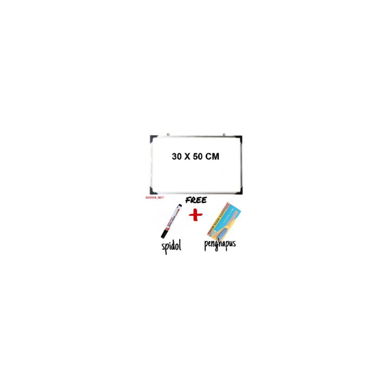 

Papan Tulis 30 x 50 free penghapus plus spidol