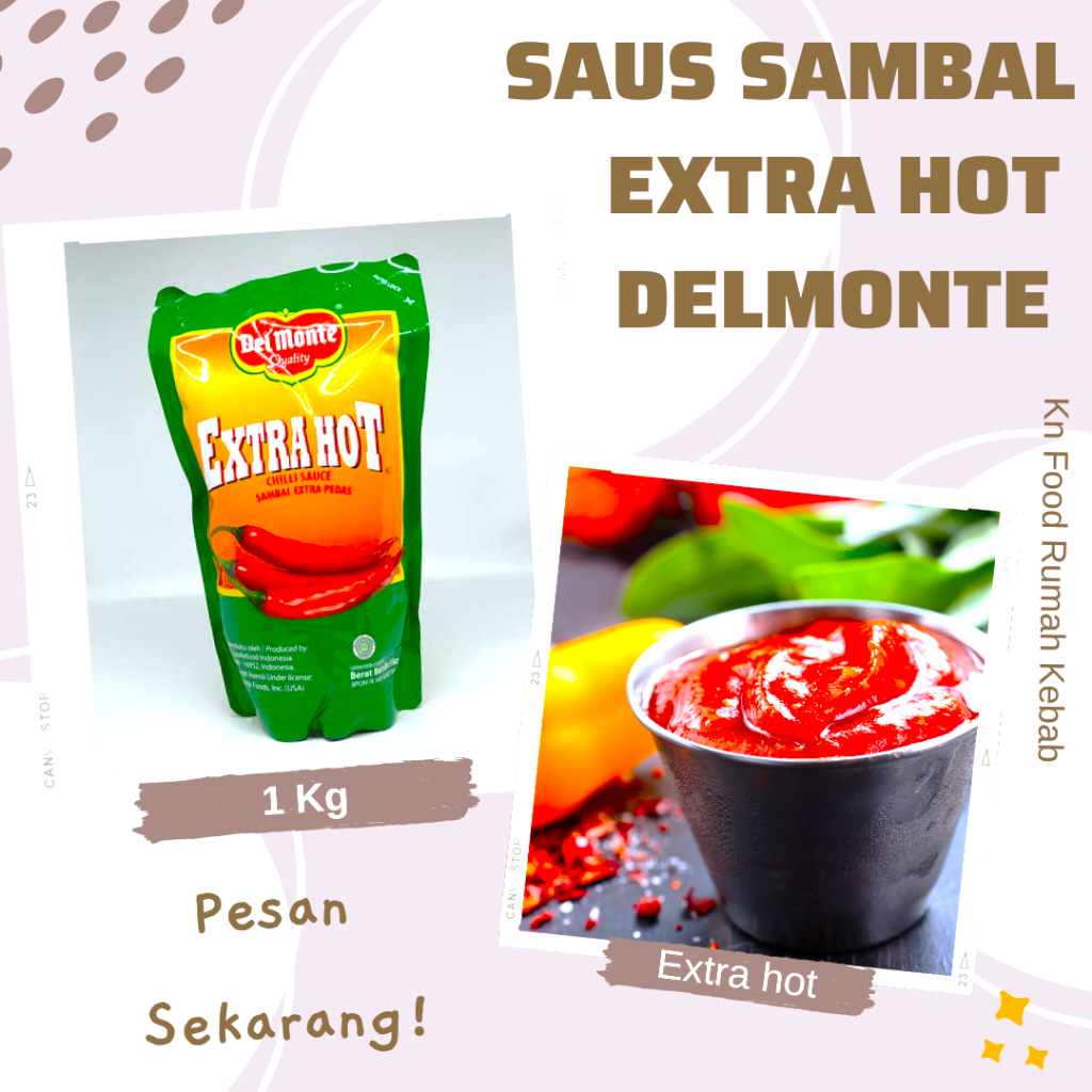 Extra Hot Delmonte kemasan 1kg - Saus Sambal Delmonte