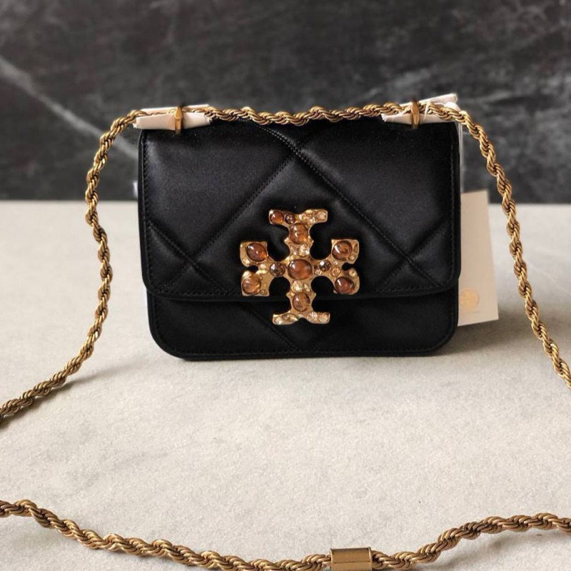 Tory Burch Small Eleanor Diamond Chain Link in Black