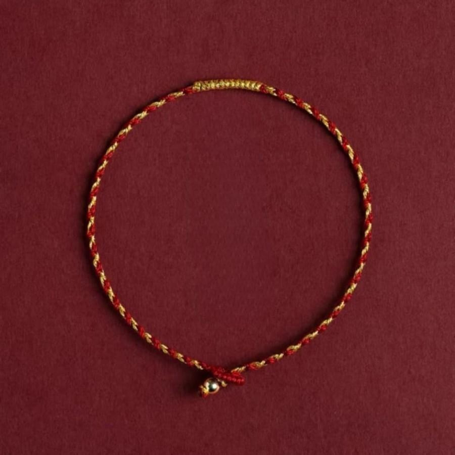 Gelang Tali Kepang List Emas Cantol Titanium  JE16623