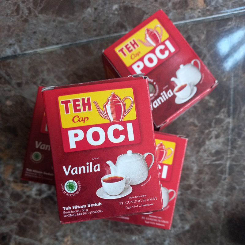 

Teh poci vanila kemasan mini 50gram teh hitam seduh teh cap poci