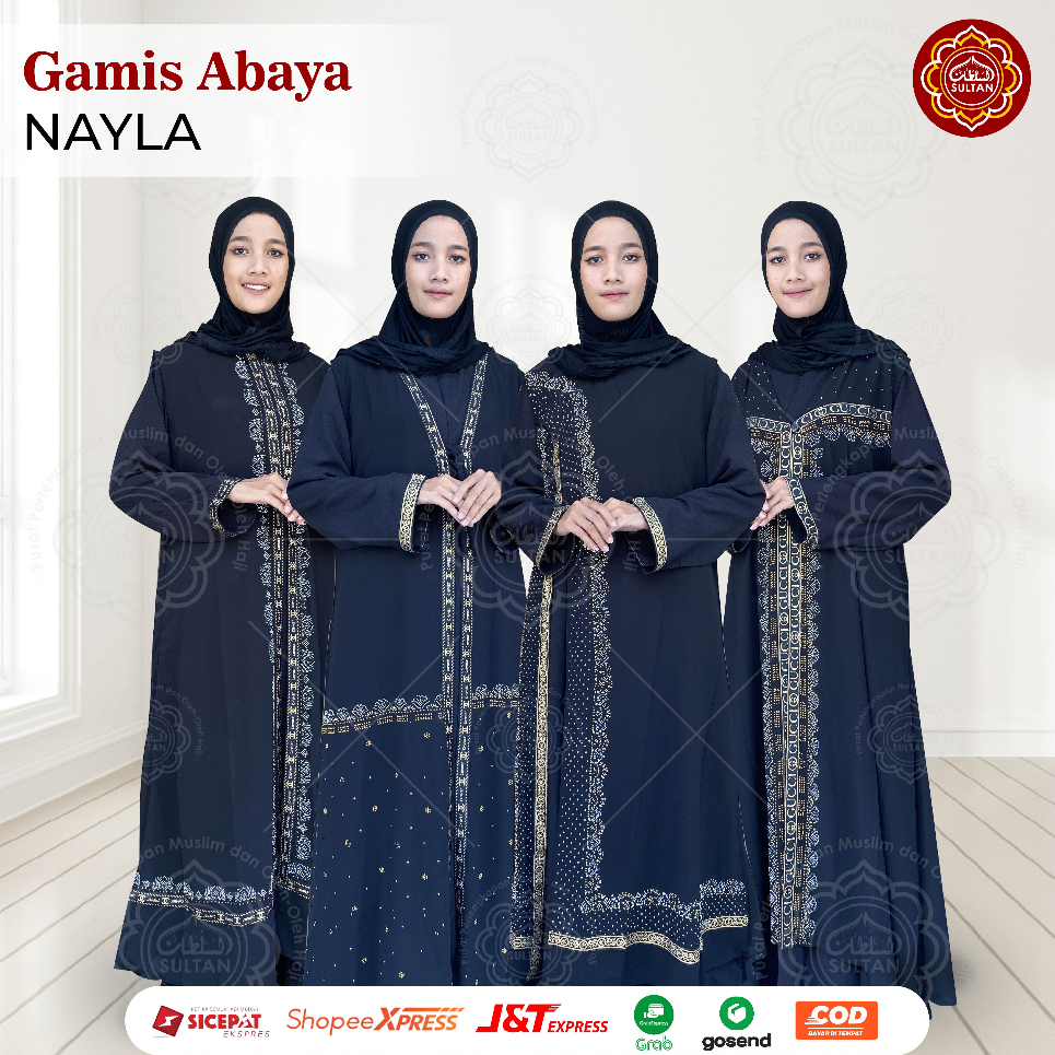 ABAYA TURKI ABAYA UMROH HITAM PUTIH / ABAYA NAYLA - Abaya Set Outer Nayla / Abaya hitam abaya kekini