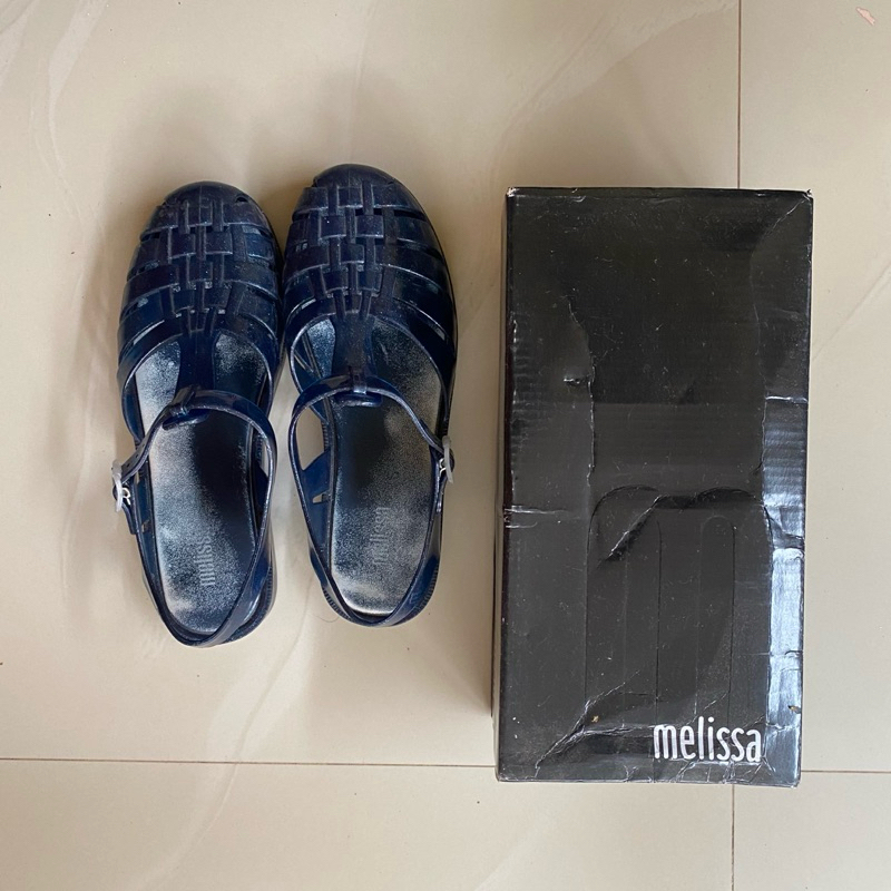 PRELOVED MELISSA JELLY SHOES NAVY GLITTER SIZE 40