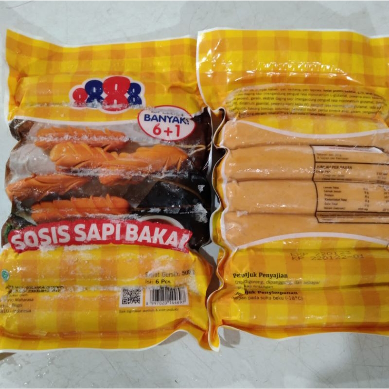 

Sosis Bakar Sapi 888 JUMBO isi 7 biji 500gr