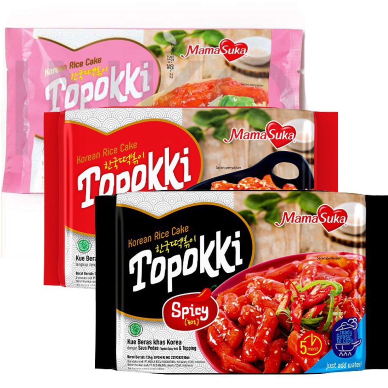 

TIPE FSJ54 MamaSuka 134gram Snack Topokki Tteokbokki Instan Korea Halal Original Creamy Hot Spicy134gr134