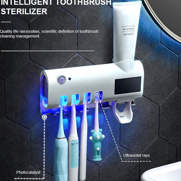 Potongan spesialTtT4 GARANSI 3 TAHUN Dispenser Odol Portable Dan Tempat Sikat Gigi Praktis Tanpa Pak
